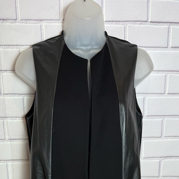 Estelle & Finn Sleeveless black Faux Leather Trim Vest Dress Size: 4 - Picture 3 of 11